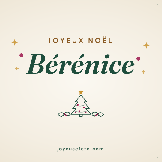 Image carrée « Joyeux Noël Bérénice » pour WhatsApp