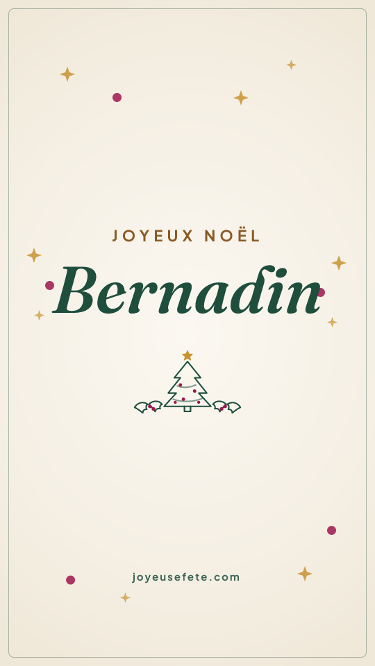 Image « Joyeux Noël Bernadin » au format story