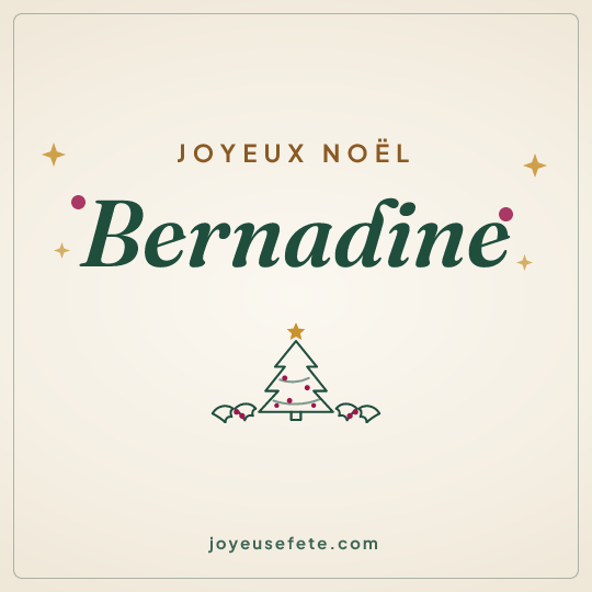 Image carrée « Joyeux Noël Bernadine » pour WhatsApp