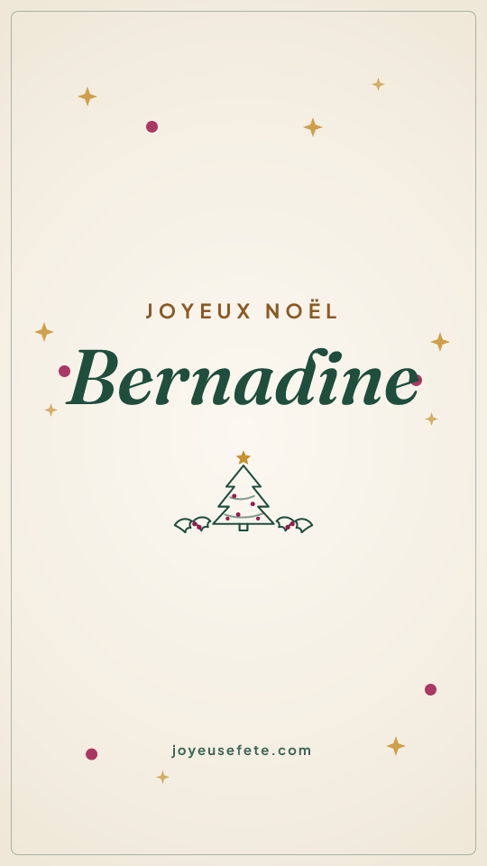 Image « Joyeux Noël Bernadine » au format story