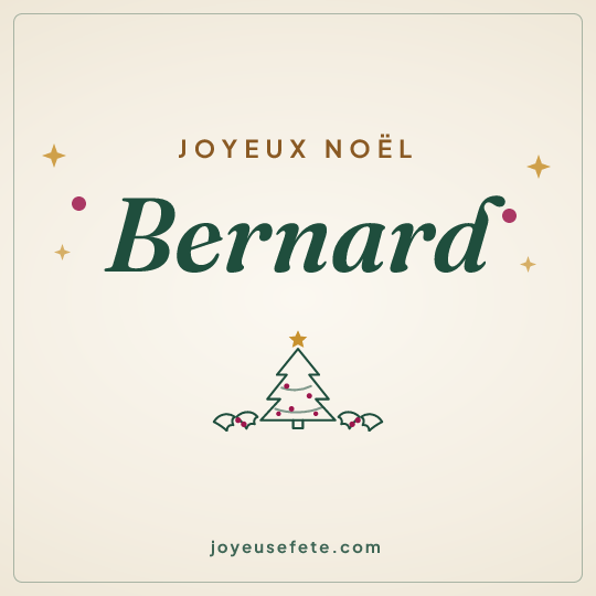 Image carrée « Joyeux Noël Bernard » pour WhatsApp