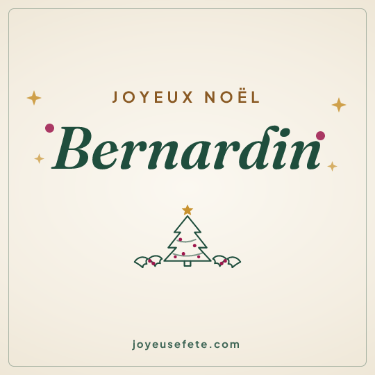 Image carrée « Joyeux Noël Bernardin » pour WhatsApp