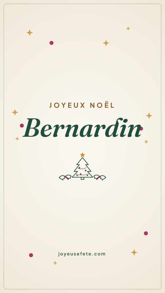 Image « Joyeux Noël Bernardin » au format story