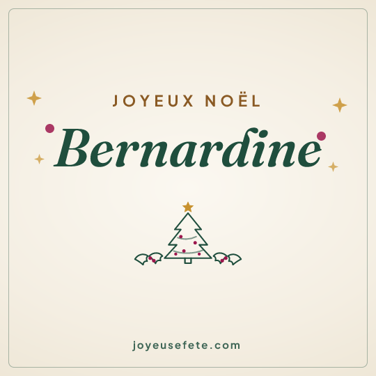 Image carrée « Joyeux Noël Bernardine » pour WhatsApp