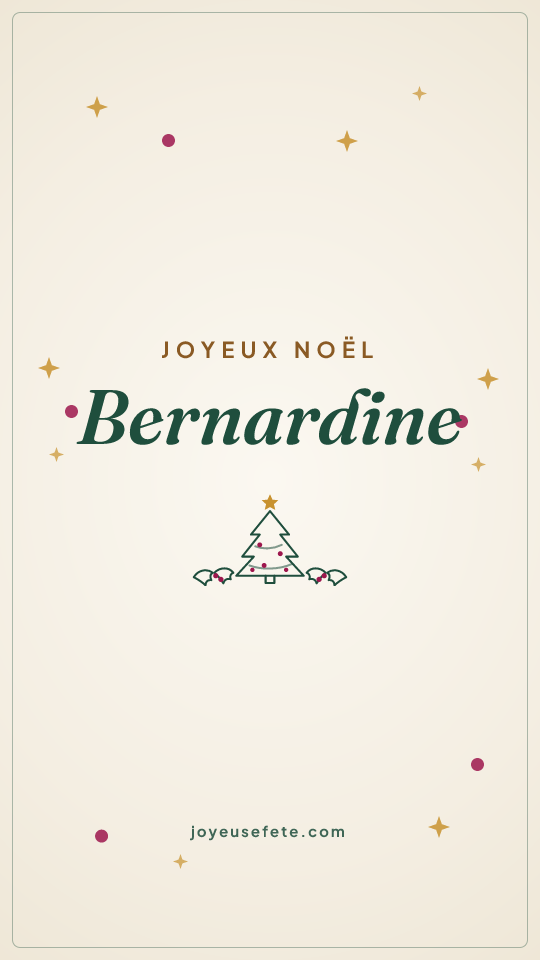 Image « Joyeux Noël Bernardine » au format story