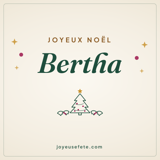 Image carrée « Joyeux Noël Bertha » pour WhatsApp
