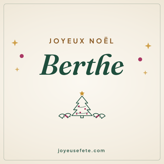 Image carrée « Joyeux Noël Berthe » pour WhatsApp