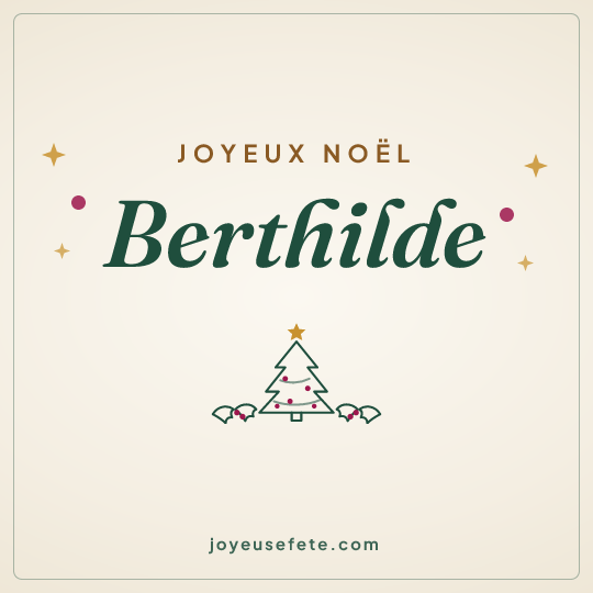 Image carrée « Joyeux Noël Berthilde » pour WhatsApp