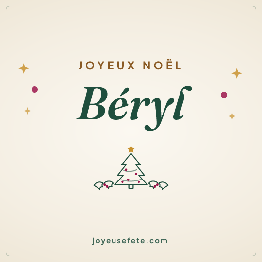 Image carrée « Joyeux Noël Béryl » pour WhatsApp