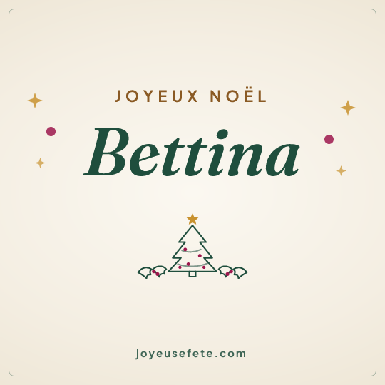 Image carrée « Joyeux Noël Bettina » pour WhatsApp