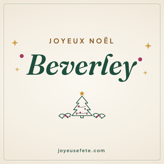 Image carrée « Joyeux Noël Beverley » pour WhatsApp