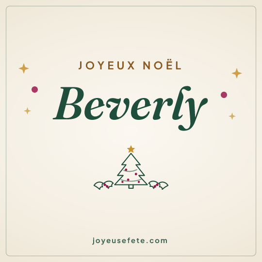Image carrée « Joyeux Noël Beverly » pour WhatsApp