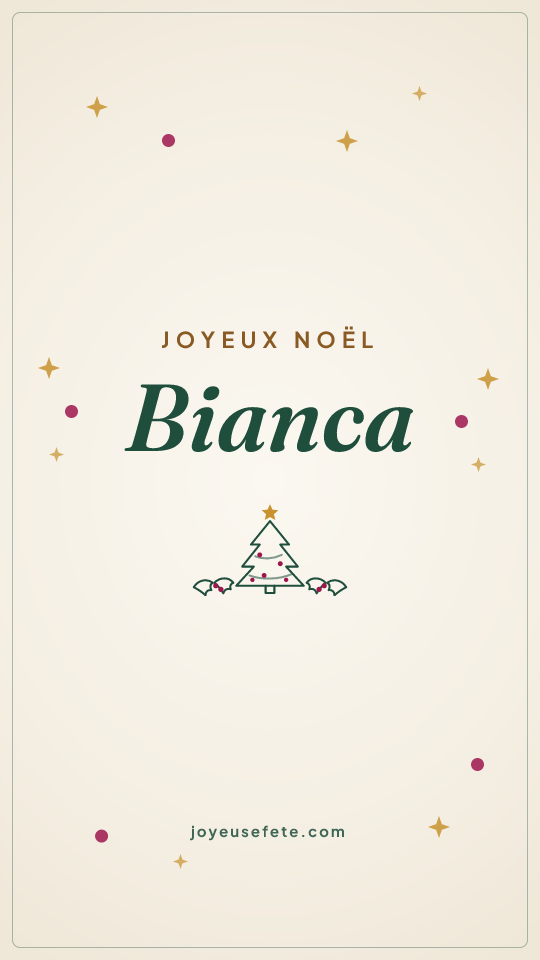 Image « Joyeux Noël Bianca » au format story