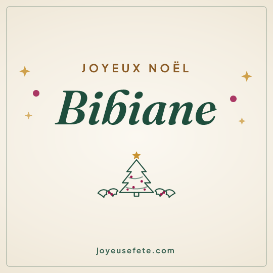 Image carrée « Joyeux Noël Bibiane » pour WhatsApp
