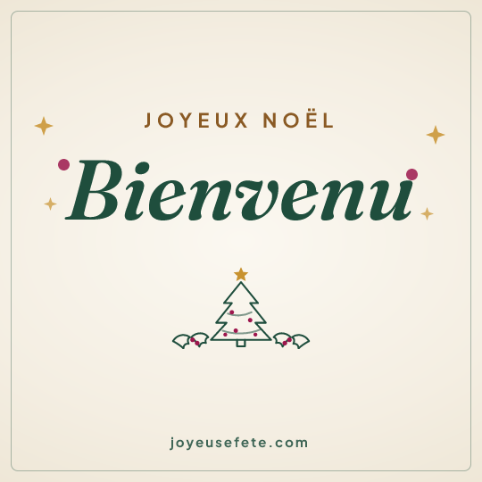 Image carrée « Joyeux Noël Bienvenu » pour WhatsApp