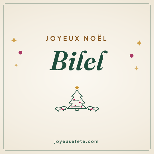 Image carrée « Joyeux Noël Bilel » pour WhatsApp