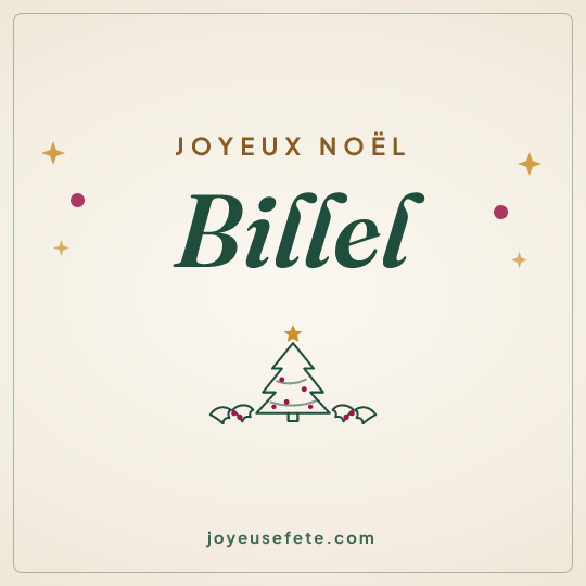 Image carrée « Joyeux Noël Billel » pour WhatsApp