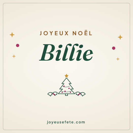 Image carrée « Joyeux Noël Billie » pour WhatsApp