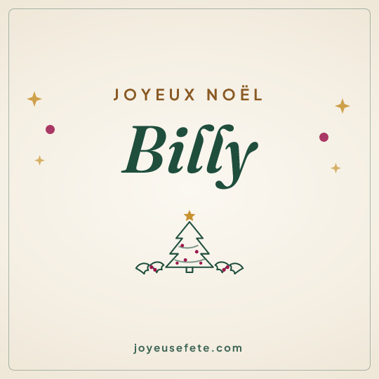 Image carrée « Joyeux Noël Billy » pour WhatsApp