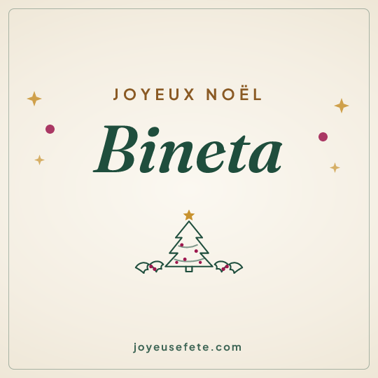 Image carrée « Joyeux Noël Bineta » pour WhatsApp