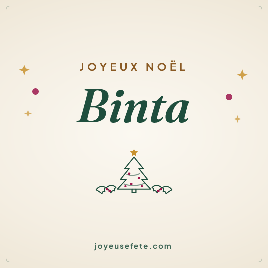 Image carrée « Joyeux Noël Binta » pour WhatsApp