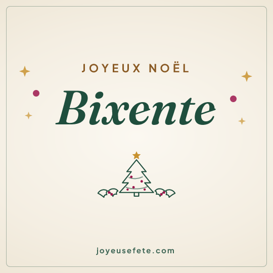 Image carrée « Joyeux Noël Bixente » pour WhatsApp