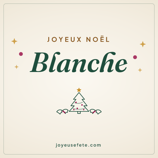 Image carrée « Joyeux Noël Blanche » pour WhatsApp