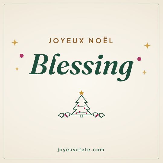 Image carrée « Joyeux Noël Blessing » pour WhatsApp