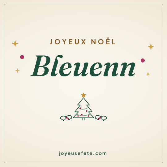 Image carrée « Joyeux Noël Bleuenn » pour WhatsApp