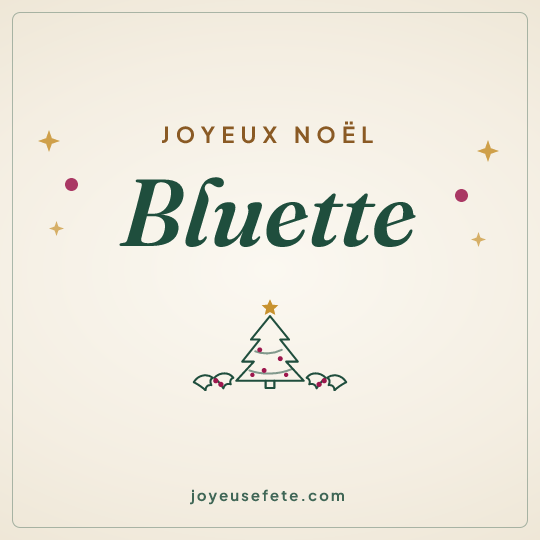 Image carrée « Joyeux Noël Bluette » pour WhatsApp
