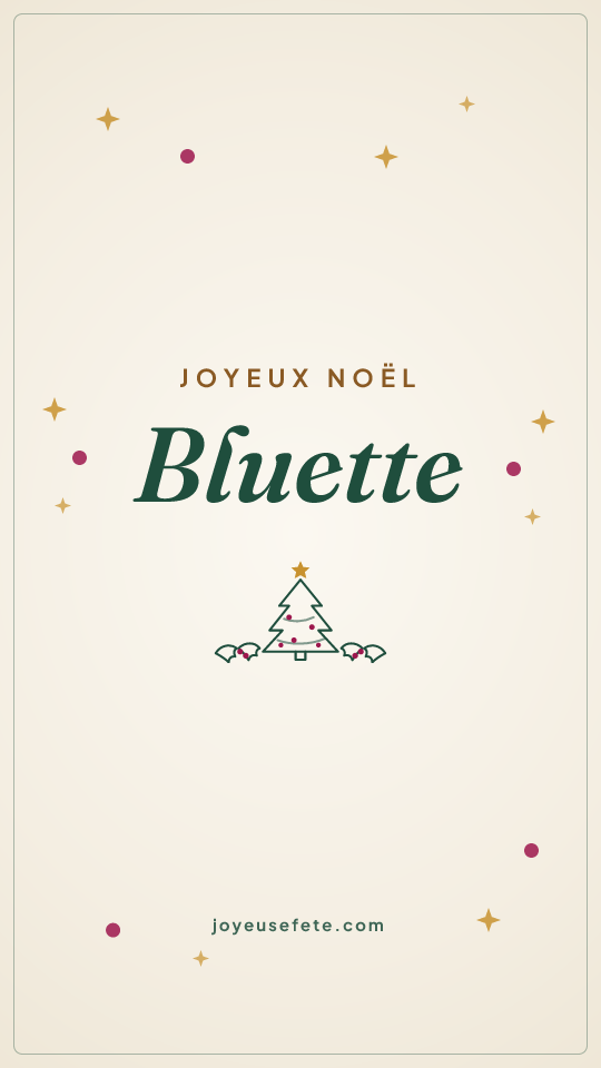 Image « Joyeux Noël Bluette » au format story