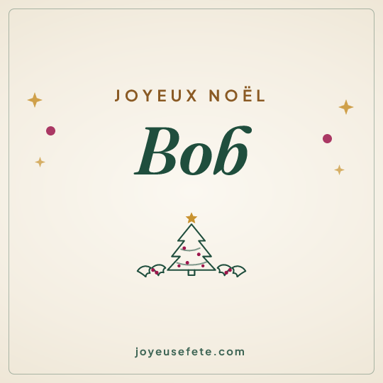 Image carrée « Joyeux Noël Bob » pour WhatsApp