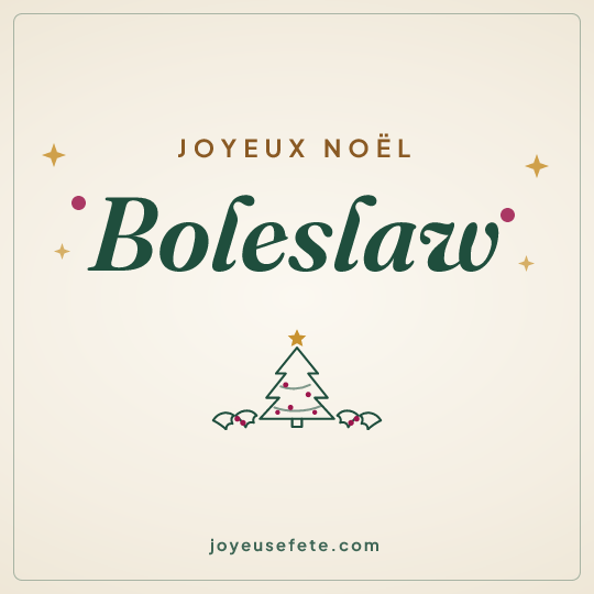 Image carrée « Joyeux Noël Boleslaw » pour WhatsApp