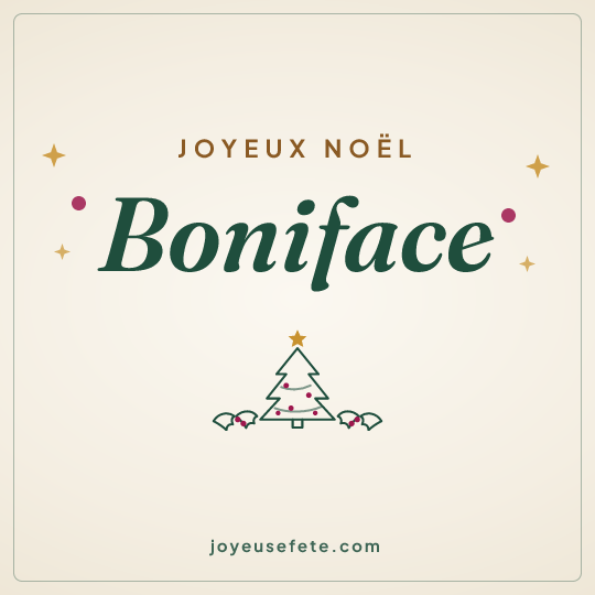 Image carrée « Joyeux Noël Boniface » pour WhatsApp