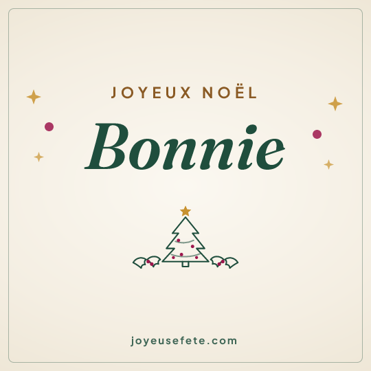 Image carrée « Joyeux Noël Bonnie » pour WhatsApp