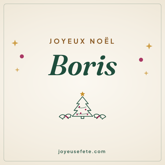 Image carrée « Joyeux Noël Boris » pour WhatsApp