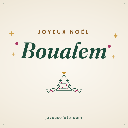 Image carrée « Joyeux Noël Boualem » pour WhatsApp