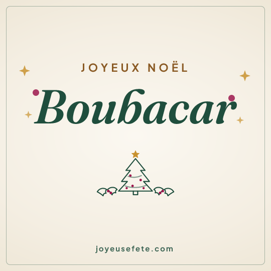 Image carrée « Joyeux Noël Boubacar » pour WhatsApp
