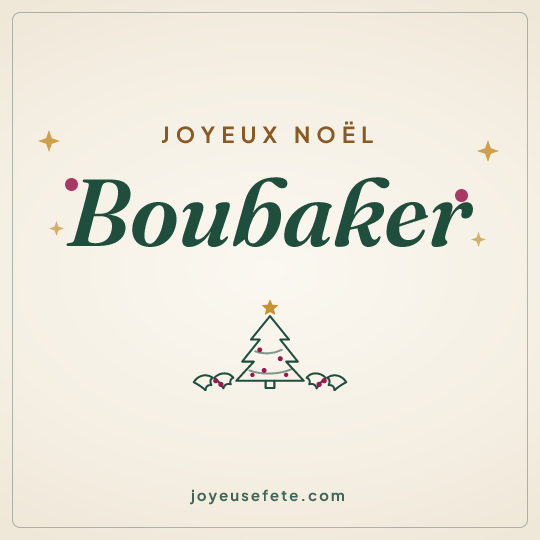 Image carrée « Joyeux Noël Boubaker » pour WhatsApp
