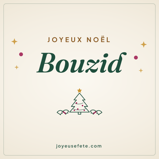 Image carrée « Joyeux Noël Bouzid » pour WhatsApp