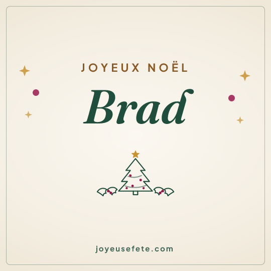 Image carrée « Joyeux Noël Brad » pour WhatsApp