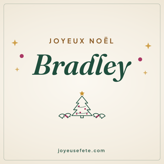 Image carrée « Joyeux Noël Bradley » pour WhatsApp