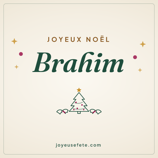 Image carrée « Joyeux Noël Brahim » pour WhatsApp