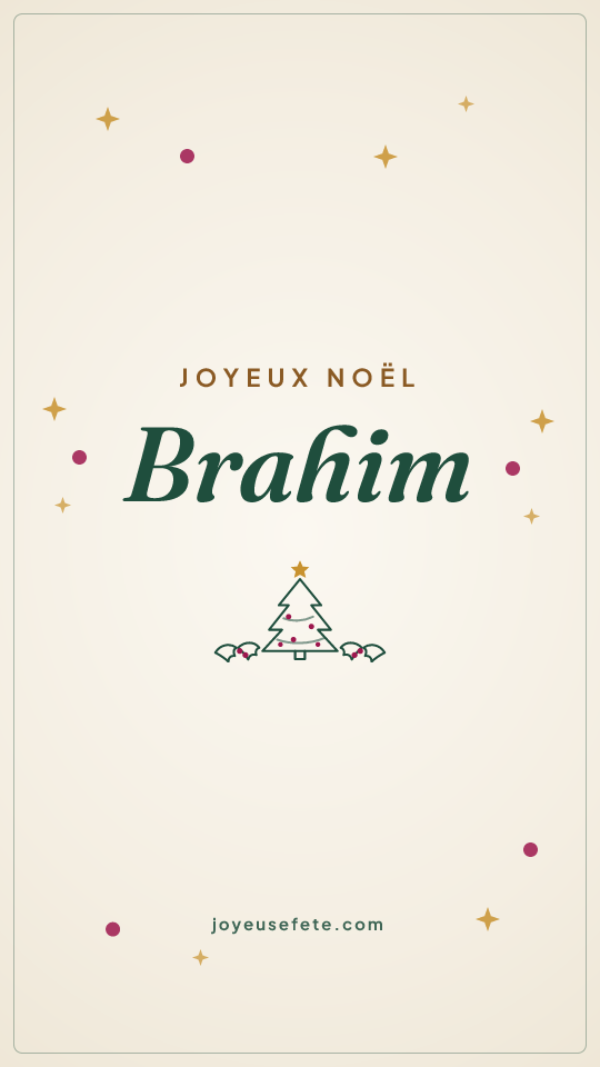 Image « Joyeux Noël Brahim » au format story