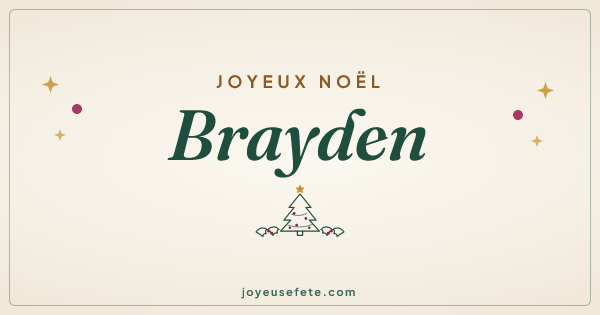 Image « Joyeux Noël Brayden » au format large