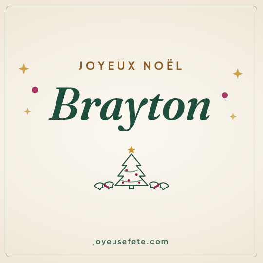 Image carrée « Joyeux Noël Brayton » pour WhatsApp