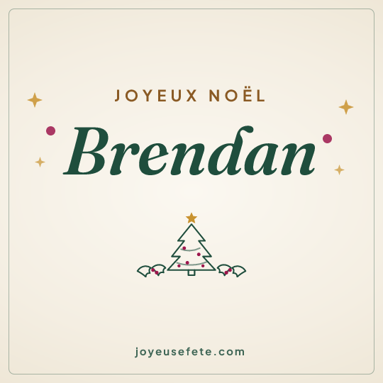 Image carrée « Joyeux Noël Brendan » pour WhatsApp