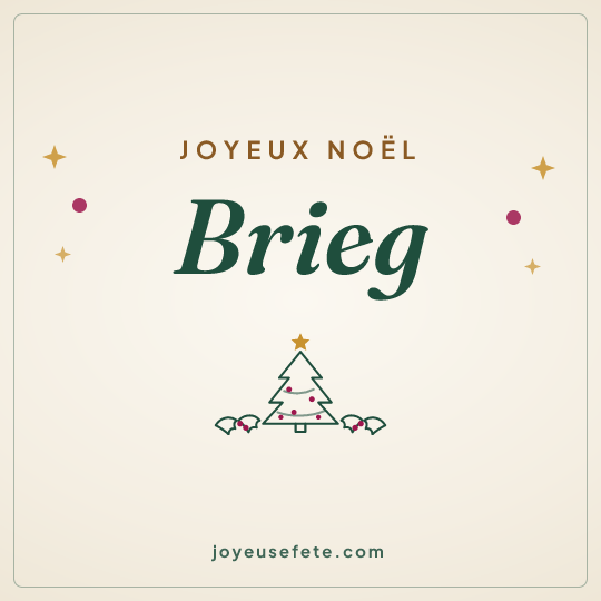 Image carrée « Joyeux Noël Brieg » pour WhatsApp