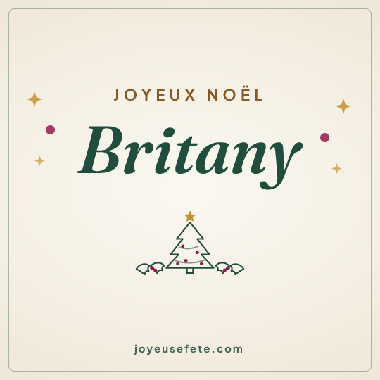 Image carrée « Joyeux Noël Britany » pour WhatsApp