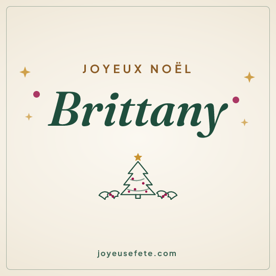 Image carrée « Joyeux Noël Brittany » pour WhatsApp